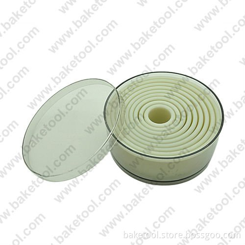 9pcs Nylon round shape cutters with plain edge,Baking mold